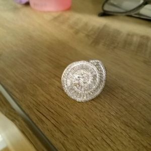 Sterling Silver Crystal Shell Ring